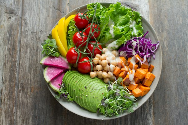 Fresh salad and vegetables
